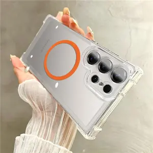 Magnetic Phone Case, Clear Phone Protective Cover, Phone Accessories Compatible with Samsung Galaxy S25 S24 S23 S22 S21 Ultra Plus, Casing