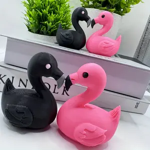 Super cool black/pink flamingo plastic statue - 3D printed high-quality flamingo decoration, suitable for home, office, Christmas, Easter, Valentine's Day - perfect gift for Thanksgiving, Halloween, and room decoration