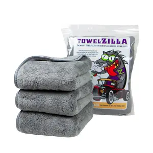 TowelZilla Microfiber Car Cleaning Cloths, 800 GSM Ultra-Thick Car Drying Towel, Single and Multi-Towel Packs, Bulk Cases