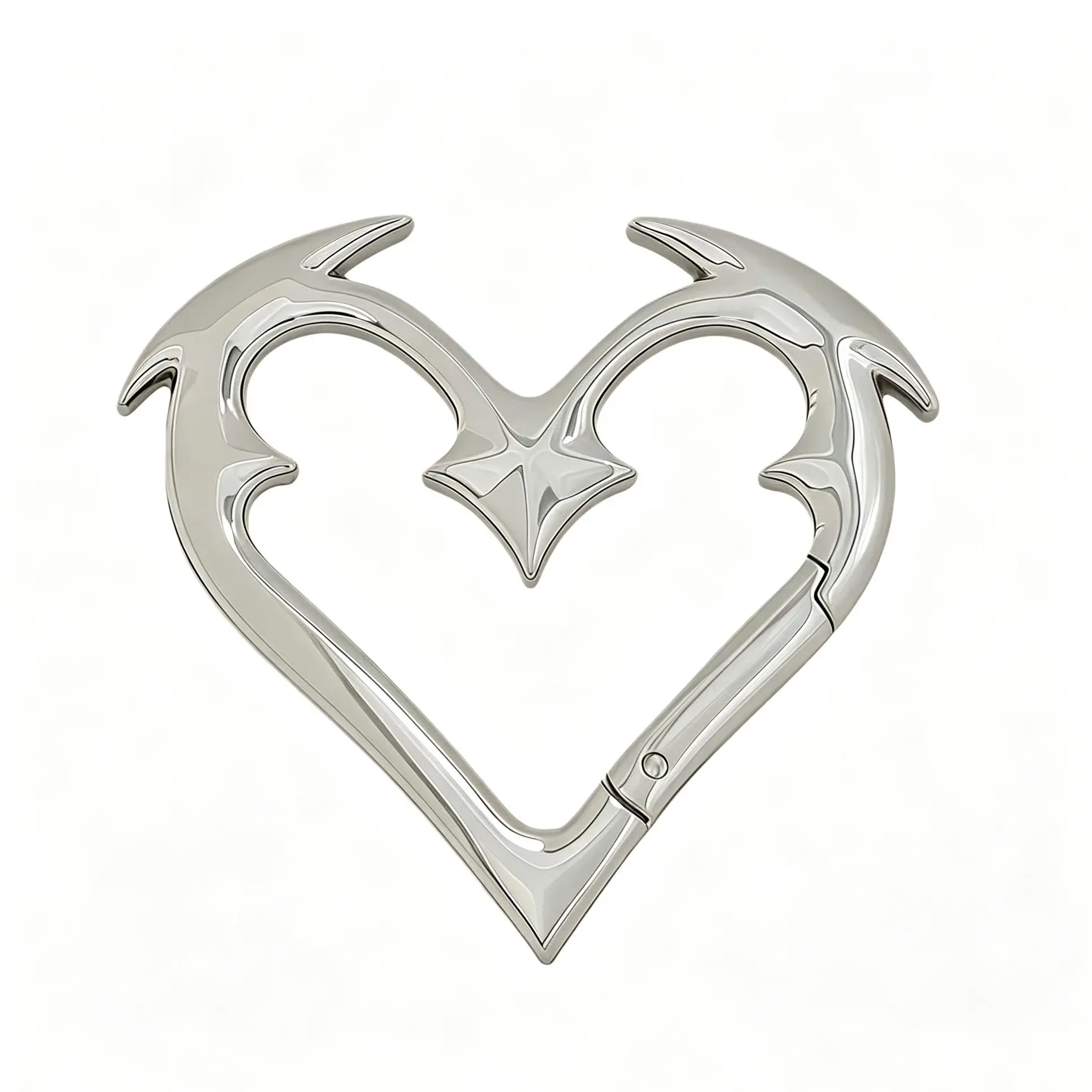 Gothic Heart-Shaped Keychain, Sturdy Alloy Carabiner with Heavy-Duty Clip, Cool Statement Fashion Accessory for Keys & Bags, Cool Keychains, Sturdy Alloy Hold, Aesthetic Keychains