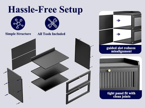 Bamboo Bread Box, Double Layer Bread Storage Box for Kitchen Counter, Large Capacity Bread Bin, Black