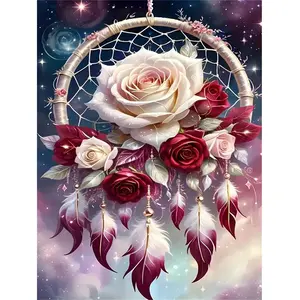 Diamond Embroidery Flower Picture Of Rhinestones Full Round Mosaic Dream Catcher Painting Drill Wall Art Needle Crafts Kit