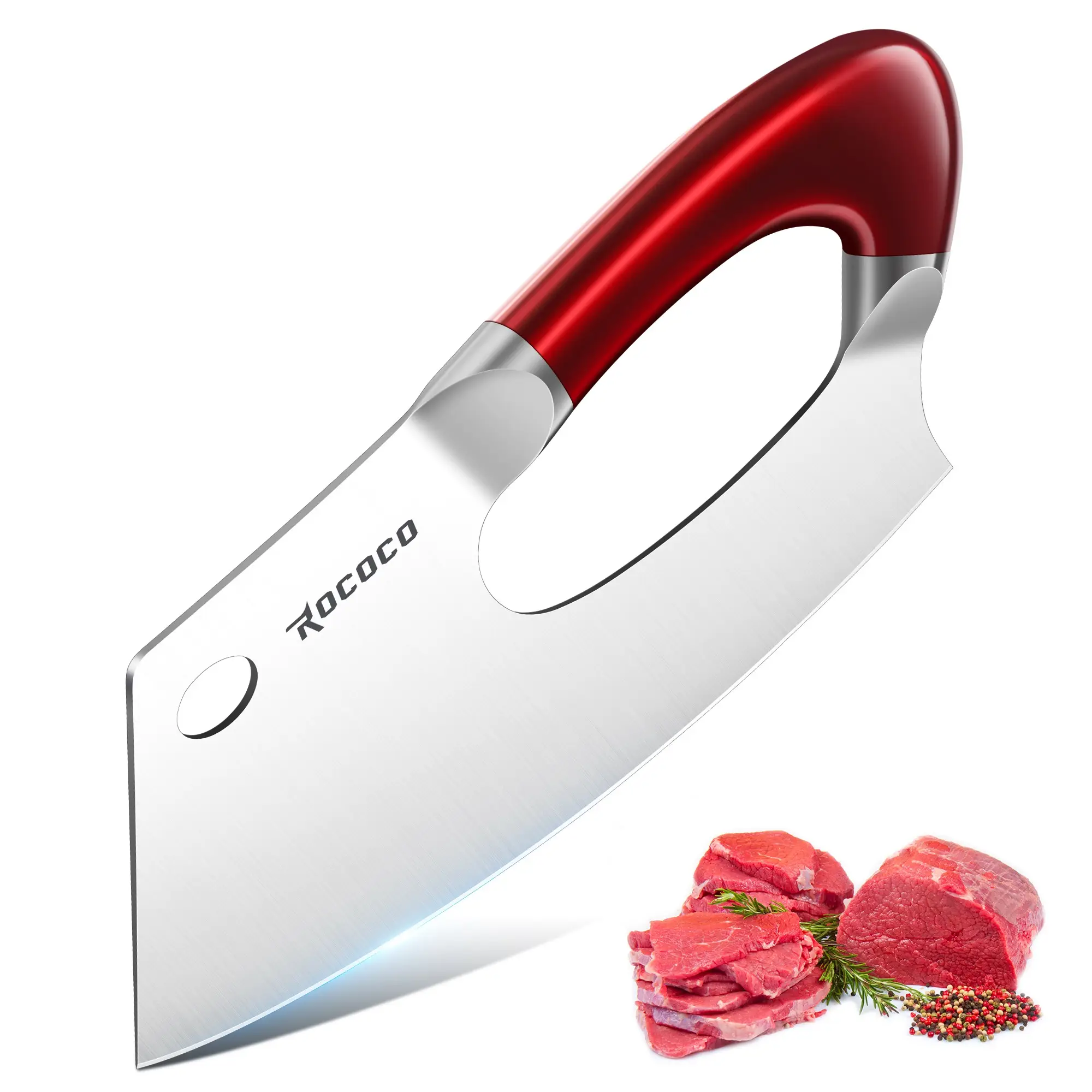 ROCOCO FallFreshness Professional Stainless Steel Chef Knife: Unique Effort-Saving Meat Cleaver for Cutting Vegetables—Thanksgiving, Christmas,Black F