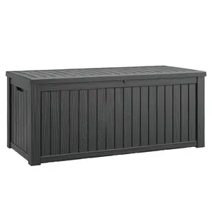 180 Gallon Outdoor Storage Deck Box for Patio Furniture Cushions Garden Tools，Waterproof，Doubles as Table or Seating
