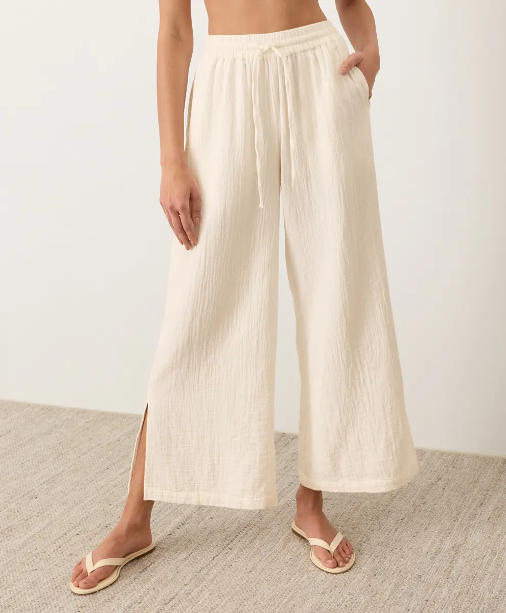 Women's Organic Coastal Double Gauze Split Hem Pant