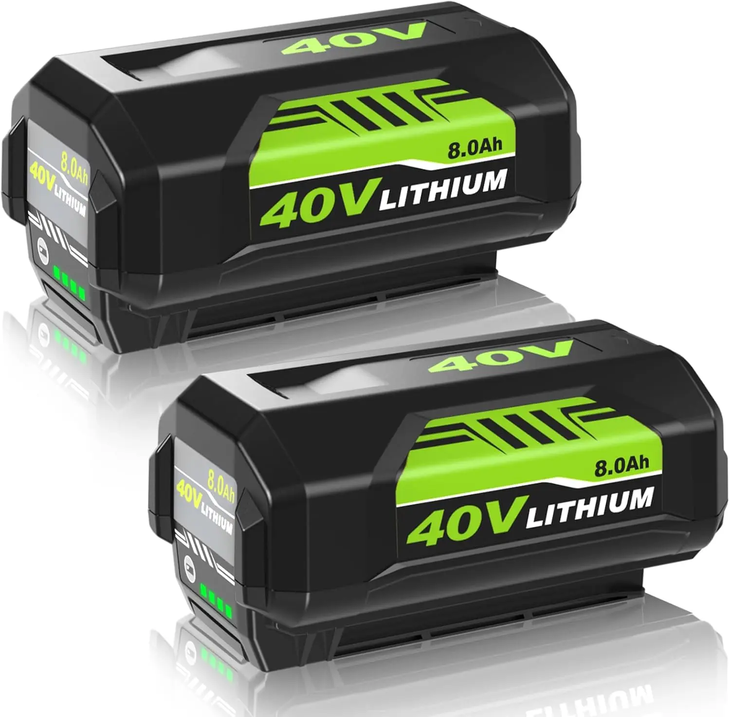 2-Pack 8Ah 40V High-Capacity Replacement Lithium-Ion Battery for Ryobi 40V Power Tools, Compatible with OP40601, OP40401, OP40404, OP40602, OP4060A, OP4040, OP4050, OP40501 Cordless Tool Batteries