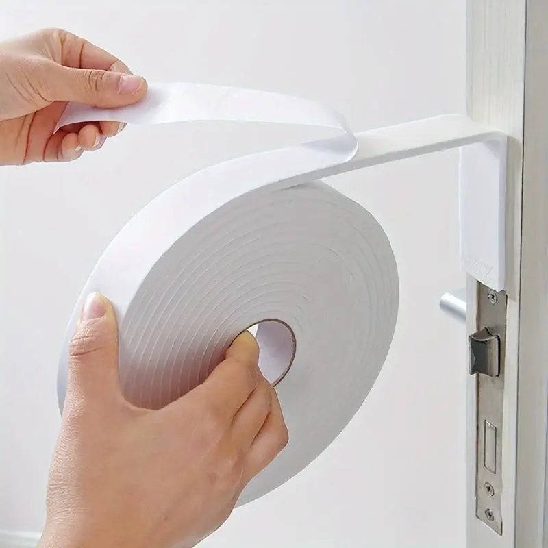 1 Roll Weather Stripping Seal Self Adhesive Seal Strips, Foam Window Glass Door Soundproof Anti Collision Dustproof Gap Warm Sealing Tape, Glass Door Seal Strip Stop Shower Leaks, Door Draft Seal, Door Draft Stopper