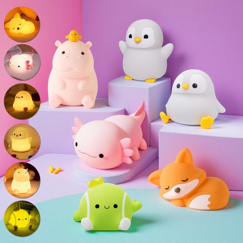 2025 New Original LED Cute Pink Animal Night Lights, Creative Axolotl ...