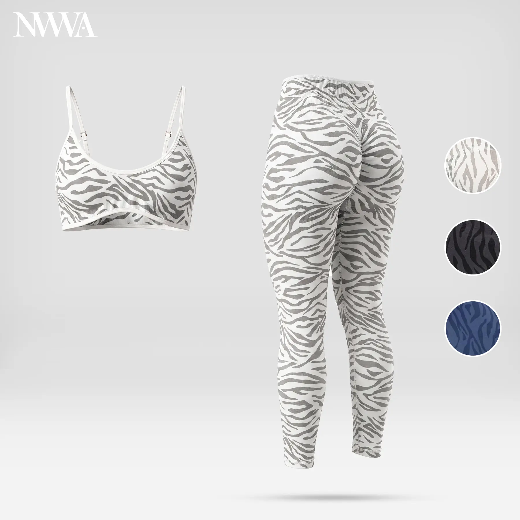 Women's Zebra Pattern Workout Set, 2-Piece Seamless Nylon Blend Outfit with Sleeveless Camisole & Tummy Lift Pants, Quick Dry for Everyday Active, Outdoor & Year-Round Wear tiktokshopbacktoschool,back to school,back to school haul