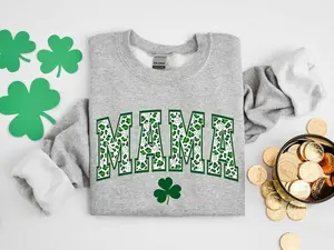Mama Shamrock Sweatshirt, St. Patricks Day Sweatshirt for Mama, Irish Mom Sweatshirt, Lucky Mama Sweatshirt,St. Patrick's Day Gift,Mama Gift