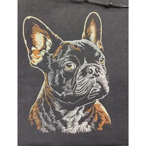 French Bulldog embroidered Hoodie, Crew Sweatshirt