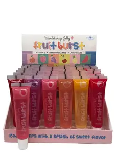 Italia Deluxe Fruit Burst, Scented Juicy Lip Gloss Jelly with Vitamin E Lip Makeup Sets Glossy Moisture Gel Hydrating Cosmetic Lipstick Handy gloss