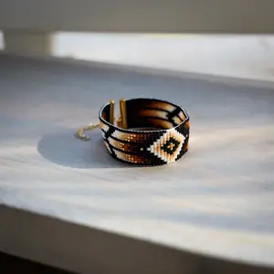 Sienna Seed Bead Loom Bracelet ⋄ Handmade Boho Jewelry ⋄ Native American Style ⋄ Western Cowgirl