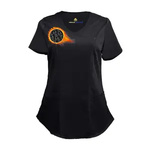 M&M SCRUBS Women’s Ultra Soft Stretch V Neck Scrub Top, 2 Pocket Tear Resistant Medical Scrubs for Women