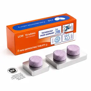 [Frsara]Strong Drain Effervescent Tablet for Kitchen & Bathroom Pipes, Dissolves 200 Clogs, Kills 99% Bacteria, Removes Odors, Unscented, 1 Box