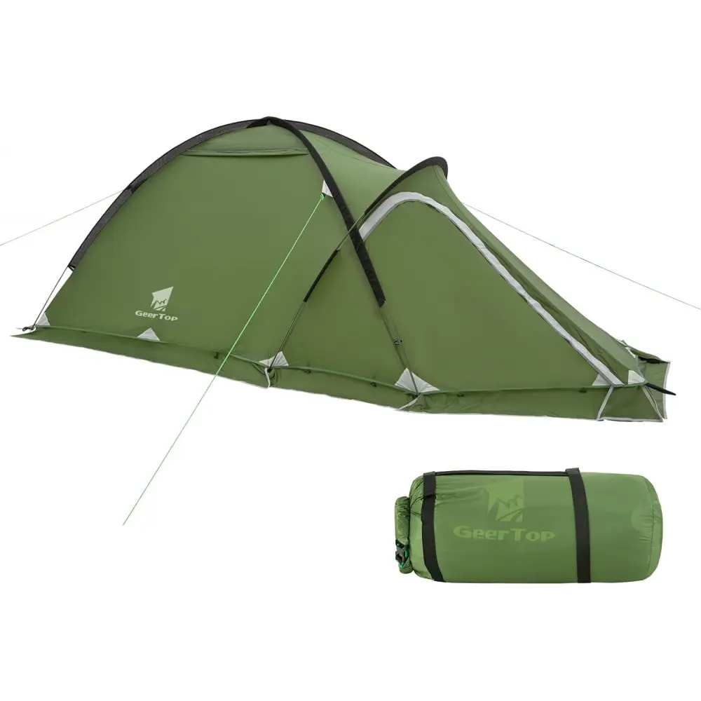 Hikers' Must-Have! Geertop 2-Person All-Weather Waterproof Tent for Backpacking, Camping & Mountaineering