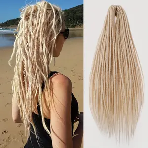 New 2025 Arrivals 24-Inch Synthetic Dreadlock Extensions - 10 Strands, Double Ended Crochet Faux Dreads for All Hair Types
