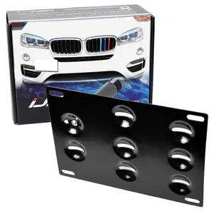 iJDMTOY No Drill Front Bumper Tow Hook License Plate Mounting Bracket Adapter Kit For 2016-up BMW F48 X1, 11-17 F25 X3, 14-up F26 X4, 14-up F15 X5, 15-up F16 X6, 09-16 E89 Z4