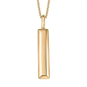 Eterna Bar Pendant Necklace in 10K Yellow Gold 3.50 Grams 20 Inches Christmas Gifts