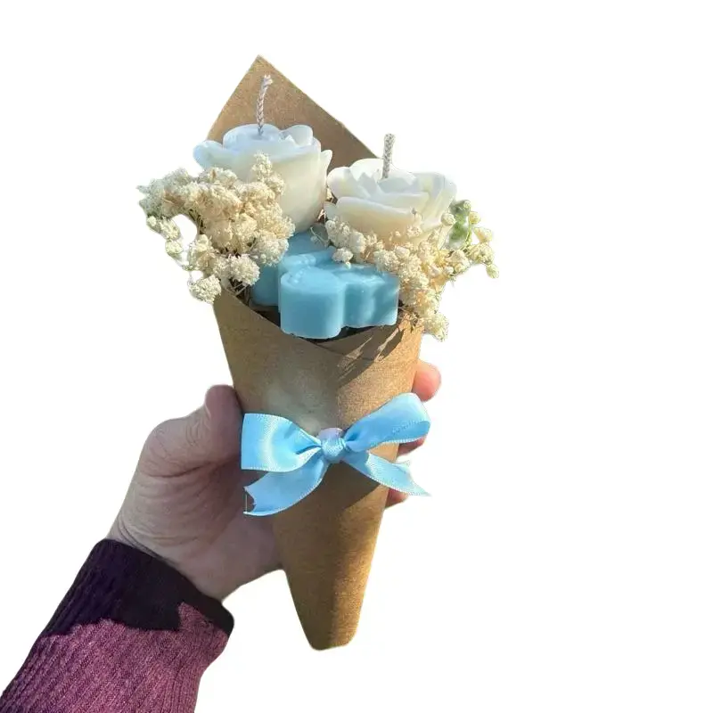 Handmade Flower Candle Bouquet - 100% soy wax