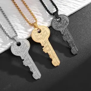 Personalized Pattern Key Necklace – Unisex Creative Jewelry Gift for Couples