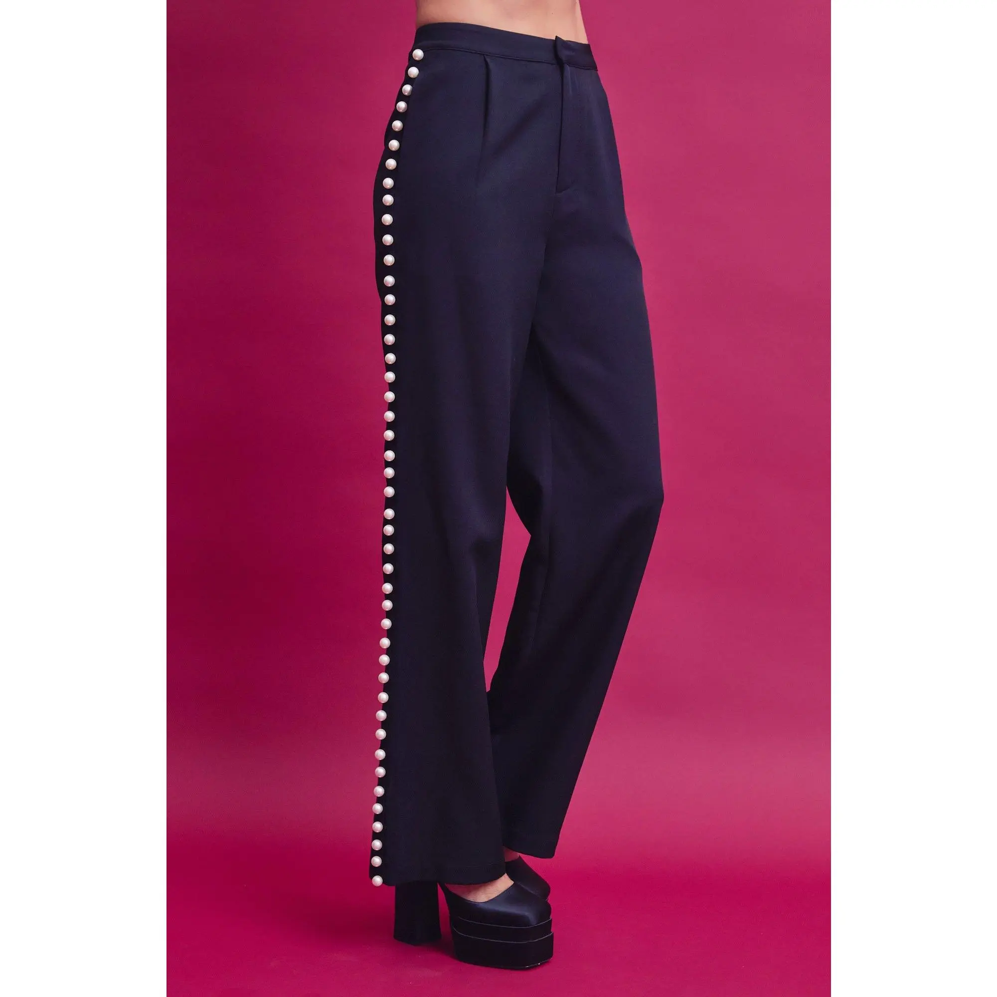 Black Pearl Trim Pant Set. 3 pcs. Top, Pant and Blazer - TikTok Shop display picture 1