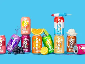 Cove Prebiotic Soda Soft Drink 12oz Zero Sugar Functional Soda with Real Ingredients & Probiotics Natural Sweetness Gluten-Free Keto-Friendly 12 Pack