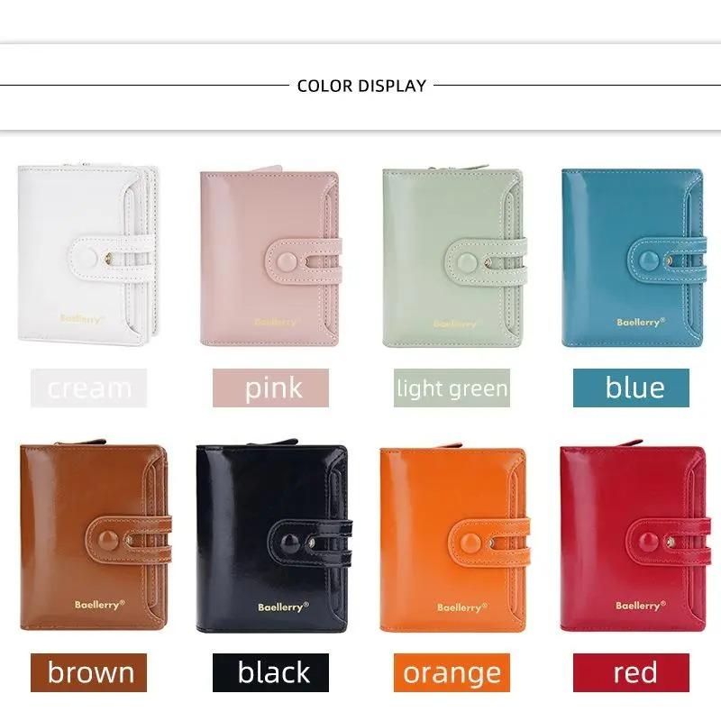 Women’s Slim Trifold RFID Blocking Waxed Leather Mini Wallets, Compact Purse with Coin Pocket & Card Holder for Students & Everyday Use (Sports & Outdoor Accessories) summerwins