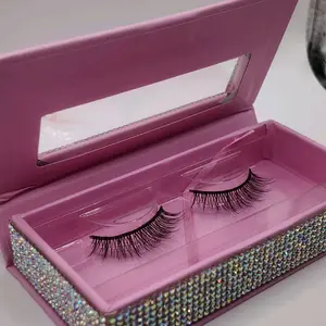 Pink Rhinestone Cosmetic Storage Case