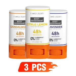 3-piece natural antiperspirant and deodorant stick, effectively protects underarms, provides 48-hour long-lasting fragrance, available in lavender, citrus lemon, sandalwood and other scents.