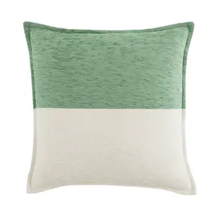 Mainstays 18" x 18" Two-Toned Sage Green Polyester Cotton Square Decorative Throw Pillow