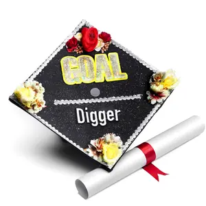 Handmade Graduation Cap Topper Graduation Gifts Graduation Cap Decorations, Goal Digger