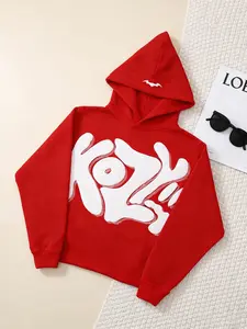 Y2k Hoodies Puff Print Hoodie Grunge Graphic Zip Up Hoodies Y2k Jacket Hip Hop Streetwear Aesthetic Sweatshirts