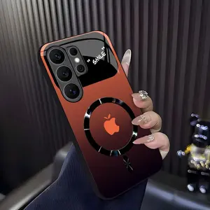 Glossy Mirror Lens "SMILE" Series Luxury Gradient MagSafe Shockproof Smartphone Casing for [Galaxy S26 Ultra] 952, Cellphone Handheld Accessories
