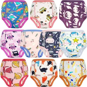 Baby Training Underwear 10 Packs Absorbent Potty Training Pants for Boys and Girls Cotton Pee Pants 2T-9T