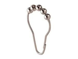 Interdesign 4393294 Ring Roller Chrome Shower Curtain pack of 6