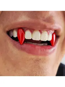 Makeup party props - Party Accessories resin tiger teeth for Halloween vampire zombie fake teeth, luminous imitation teeth, tooth set jewelry.