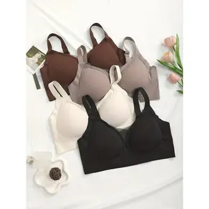 Plus Size 4-Pack Wireless Bras, Adjustable Shoulder Straps, Fit Chest Curve, Soft & Skin-Friendly Fabric, Lace Breathable Bras for Yoga, Running & Fitness