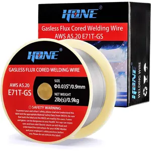 Flux Core Welding Wire .035", 2lb AWS E71T-GS Gasless Flux Core Welding Wire with Low Splatter, Strong ABS Plastic Spool for All Position Arc Welding