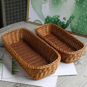 Handwoven Imitation Rattan Silverware Tray, 26cmx12cmx6cm, Ideal for Countertop & Cabinet Use, Durable Design for Utensils Organization