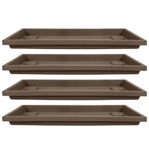 HC Companies Farmhouse Venetian 18 Inch Rectangular Flower Box Saucer (4 Pack)