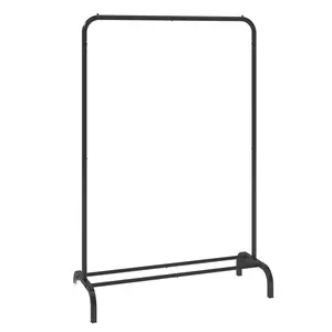 Heavy Duty Clothes Rack With Hanging Rod, Garment Rack And Bottom Storage Shelf, Sturdy Steel Frame, Easy Assembly, Locking Wheels, Space Saving Organizer For Bedroom Or Guest Room And Laundry Area
