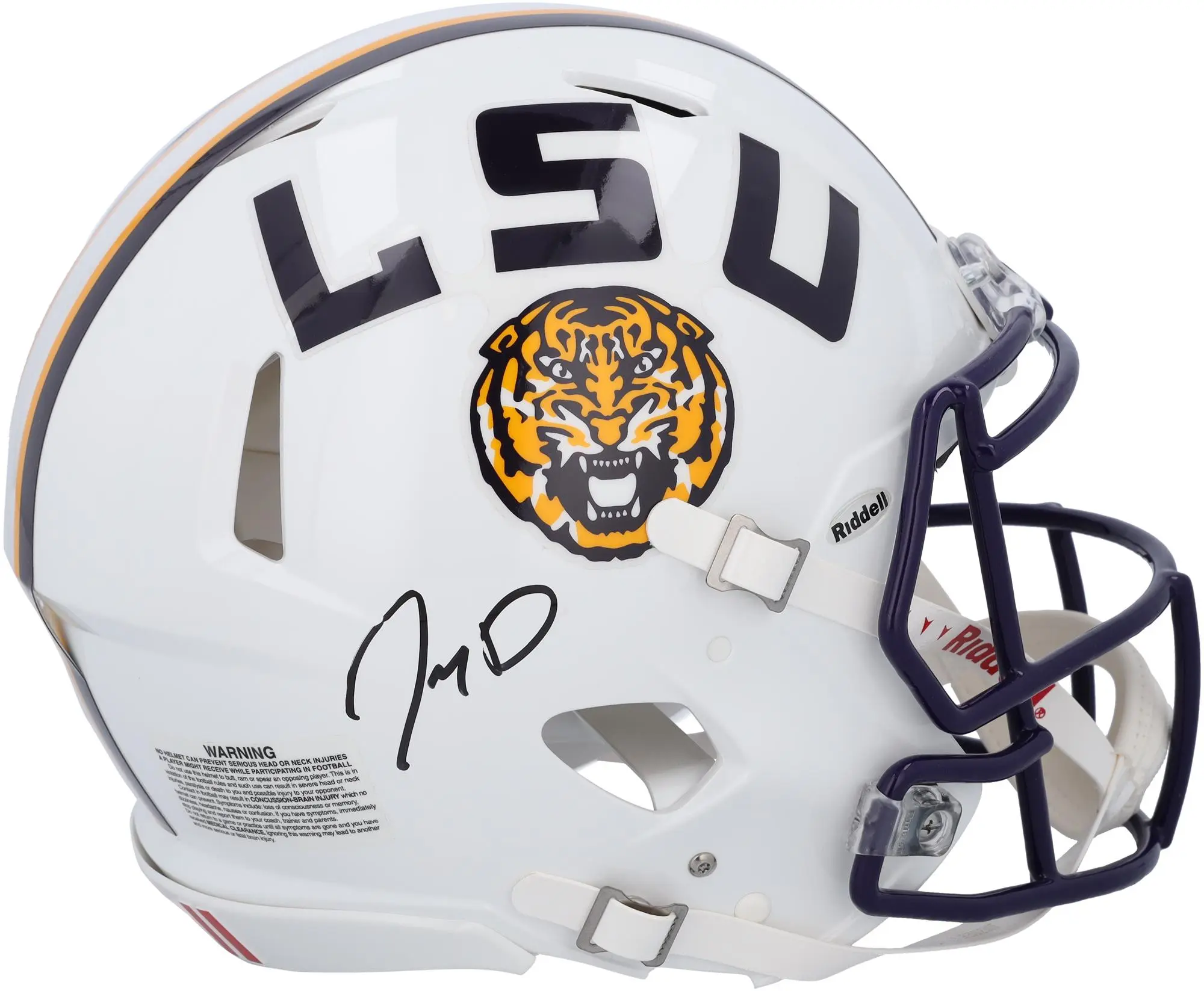 Jayden Daniels LSU Tigers Autographed White Riddell Speed Authentic Helmet - Fanatics Authentic Certified