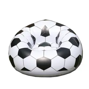Inflatable Soccer Ball Shaped Chair, Foldable Inflatable Sofa, Inflatable Furniture for Home, Party, Beach, Camping, Hiking