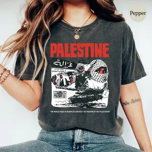 Palestine Tshirt, Watermelon color Palestine shirt, gaza support merch, palestinian clothes