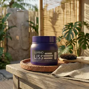 Protein Straightening Hair Cream: Smooth, No-Stretch, No-Wash, Improves Frizz and Damage. Contains Hydrolyzed Keratin and Coconut Oil. Hair Conditioner. 250g