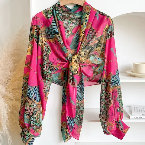 Women's Boho Style Printed Shawl, Trendy Shawl, Windproof Sand-Resistant Soft, Fashionable Versatile Wrap for All Seasons