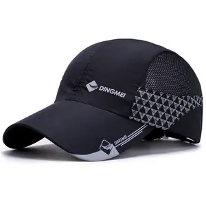 Men's Breathable Mesh Sports Baseball Cap | Lightweight Quick-Dry Fabric with Reflective Accents - UV Sun Protection & Adjustable Strap, Perfect for Running, Hiking, Golf & All Outdoor Summer Activities