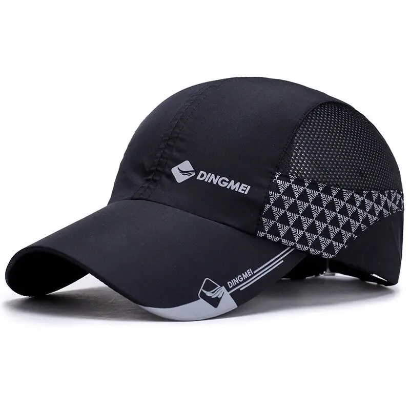 Unisex Adult Casual Polyester Mesh Sports Baseball Cap - Breathable Synthetics Fabric, Lightweight Quick-Dry, Reflective Accents, Universal UV Protection, Adjustable Strap, 28*18*11cm, All Seasons, Ideal for Running, Hiking, Do Not Bleach, Sporty Chic