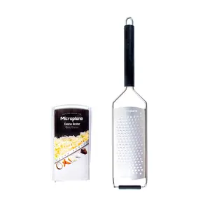 Microplane Savor Series Coarse Grater – Ultra-Sharp Cheese, Vegetable, and Coconut Grater with Stainless Steel Frame